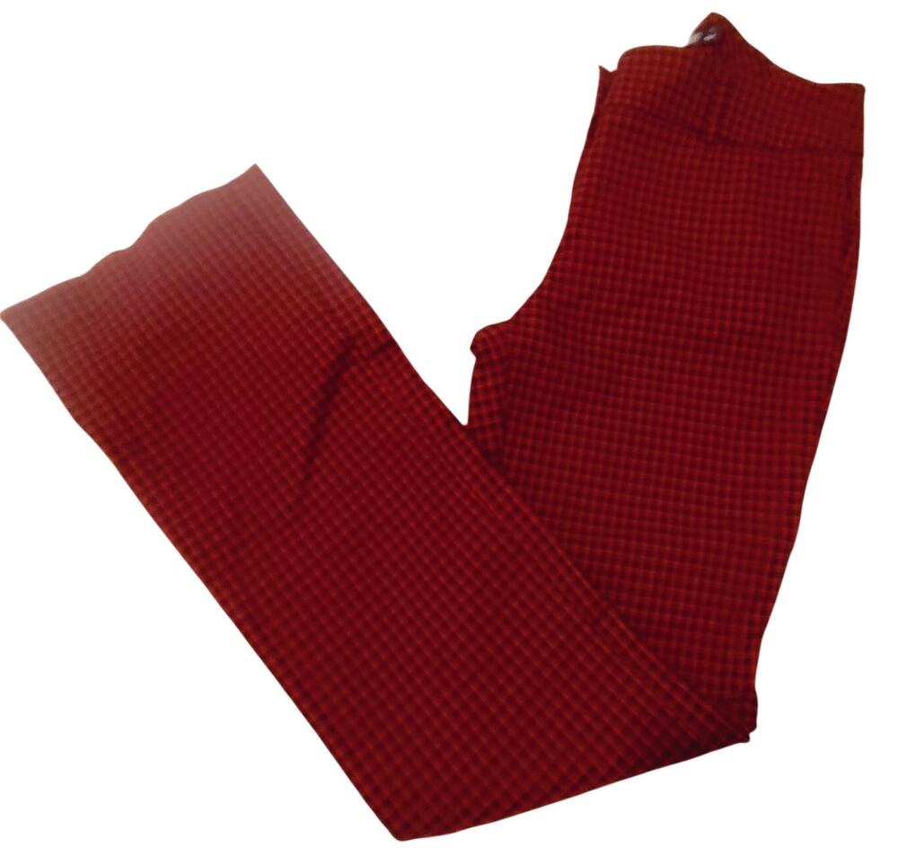 7TH AVENUE DESIGN STUDIO WOMEN'S RED BLACK PATTERN FITTED TROUSERS SIZE 4. BG41